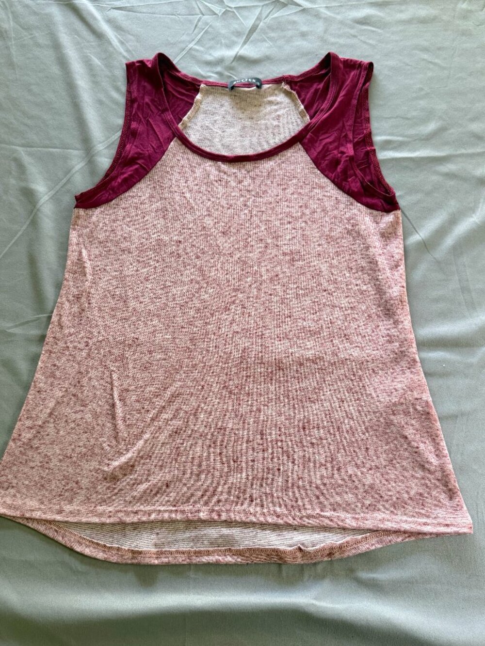 Zutter Women's Color Block Burgundy Red Contrast Tank Top Small New w/o Tags